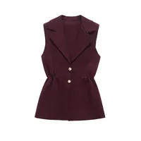 Women's Sleeveless Blazers Streetwear Solid Color sku image 3