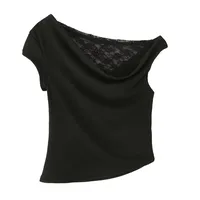 Women's T-shirt Short Sleeve T-Shirts Casual Elegant Sexy Lace main image 6