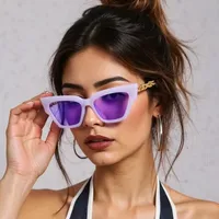 IG Style Personality All-Matching Elegant Solid Color PC UV400 Protection Cat Eye Butterfly Frame Full Frame Glasses main image 1