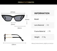 IG Style Personality All-Matching Elegant Solid Color PC UV400 Protection Cat Eye Butterfly Frame Full Frame Glasses main image 2