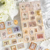 1 Piece Oil Painting School Paper Card Retro French Style Stickers main image 6