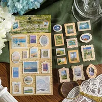 1 Piece Oil Painting School Paper Card Retro French Style Stickers main image 5