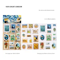 1 Piece Oil Painting School Paper Card Retro French Style Stickers sku image 2