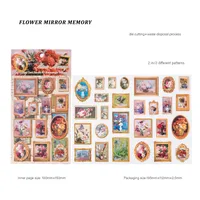 1 Piece Oil Painting School Paper Card Retro French Style Stickers sku image 4