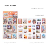 1 Piece Oil Painting School Paper Card Retro French Style Stickers sku image 6