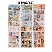1 Piece Oil Painting School Paper Card Retro French Style Stickers sku image 7