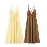 Women's Strap Dress Elegant Strap Sleeveless Solid Color Midi Dress Holiday Tea Party main image 2
