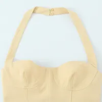 Women's A- Line Skirt Sexy Halter Neck Sleeveless Solid Color Knee-Length Date Tea Party main image 3