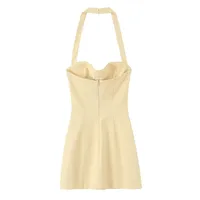 Women's A- Line Skirt Sexy Halter Neck Sleeveless Solid Color Knee-Length Date Tea Party main image 6