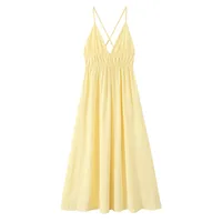 Women's Strap Dress Elegant Strap Sleeveless Solid Color Midi Dress Holiday Tea Party sku image 3