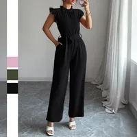 Women's Daily Casual Solid Color Jumpsuits Belt Jumpsuits main image 1