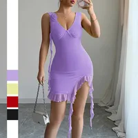 Women's Sheath Dress Elegant Strap Pleated Sleeveless Flower Above Knee Holiday main image 1