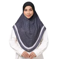 Custom Foreign Trade Bag Chin Cover Malay Girl Color-block Lace Rhinestone Headscarf Women's Ethnic Convenient Headscarf Hat main image 5
