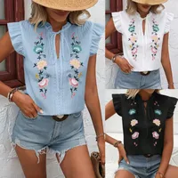 Women's Blouse Short Sleeve Blouses Casual Elegant Flower main image 1