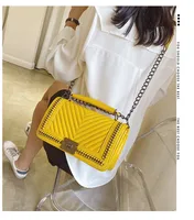 Women's Pu Leather Chevron Solid Color Streetwear Square Flip Cover Shoulder Bag main image 3