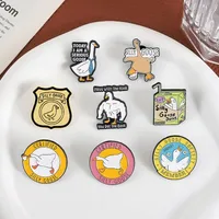 Cartoon Style Cute Streetwear Animal Letter Alloy Stamping Stoving Varnish Plating Women's Cartoon Pinback Badge Brooches Collar Pin main image 7