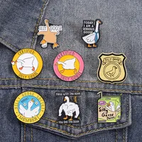 Cartoon Style Cute Streetwear Animal Letter Alloy Stamping Stoving Varnish Plating Women's Cartoon Pinback Badge Brooches Collar Pin main image 2