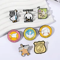 Cartoon Style Cute Streetwear Animal Letter Alloy Stamping Stoving Varnish Plating Women's Cartoon Pinback Badge Brooches Collar Pin main image 5