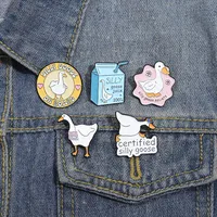 Cartoon Style Cute Streetwear Animal Letter Alloy Stamping Stoving Varnish Plating Women's Cartoon Pinback Badge Brooches Collar Pin main image 4