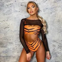 New  Bikini Swimsuit Women's  Leopard Print Swimsuit Three-piece Zebra Print Lingerie main image 1
