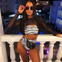 New  Bikini Swimsuit Women's  Leopard Print Swimsuit Three-piece Zebra Print Lingerie main image 3
