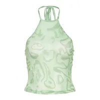 Spring And Summer Abstract New Arrival Neck Strap Mesh Sexy Backless Slim Fit Inner Base Small Vest For Women sku image 3