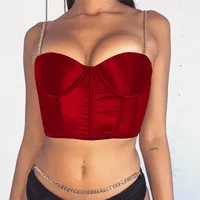 Spring And Summer Wish  Women's Sexy Sling Sling Metal Chain Satin Vest For Women sku image 3