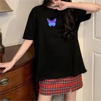 Summer  New Fashionable Internet Celebrity Couple Dress Reflective Butterfly Short-sleeved T-shirt Women's Summer Ins Super Fire Short Top sku image 19