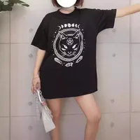 Casual Cartoon Short-sleeved Top Round Neck Women's T-shirt Magic Cat Harajuku Cartoon Cute Large Size Women's Clothing main image 1