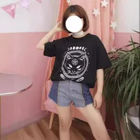 Casual Cartoon Short-sleeved Top Round Neck Women's T-shirt Magic Cat Harajuku Cartoon Cute Large Size Women's Clothing main image 3