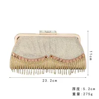 Explosions Foreign Trade Tassel Daffy Bag Banquet Evening Dress Clutch Bag High-end Tassel Diamond Evening Bag Manufacturers Wholesale main image 4