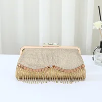 Explosions Foreign Trade Tassel Daffy Bag Banquet Evening Dress Clutch Bag High-end Tassel Diamond Evening Bag Manufacturers Wholesale sku image 2