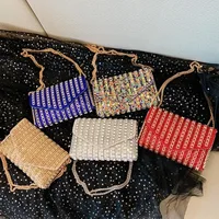 Bag Explosive Women's Bag Chain Super Flash Full Of Rhinestones Small Square Bag Crossbody Bag Fashionable All-match Celebrity Evening Bag main image 1