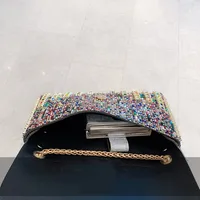Bag Explosive Women's Bag Chain Super Flash Full Of Rhinestones Small Square Bag Crossbody Bag Fashionable All-match Celebrity Evening Bag main image 3