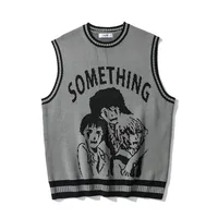 Station Loose Pullover Sweater Personality Leisure Round Neck Sleeveless Autumn Wear Men's And Women's Inner Sweater Wholesale sku image 3