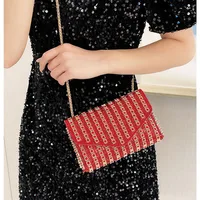 Bag Explosive Women's Bag Chain Super Flash Full Of Rhinestones Small Square Bag Crossbody Bag Fashionable All-match Celebrity Evening Bag main image 6