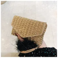 Bag Explosive Women's Bag Chain Super Flash Full Of Rhinestones Small Square Bag Crossbody Bag Fashionable All-match Celebrity Evening Bag sku image 1