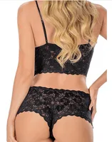Foreign Trade   Sexy Lace Sexy Underwear Transparent Sling Three-point Wrap Chest Lace Underwear Set main image 4
