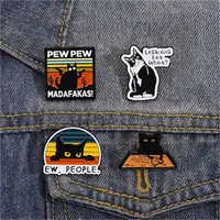 Cartoon Style Cute Streetwear Animal Cat Alloy Stamping Stoving Varnish Plating Unisex Cartoon Pinback Badge Brooches Collar Pin main image 2