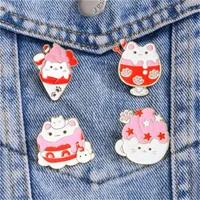 Cartoon Style Cute Streetwear Animal Cat Alloy Stamping Stoving Varnish Plating Unisex Cartoon Pinback Badge Brooches Collar Pin main image 3