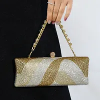 New Ladies Shining Luxury Full Diamond Bag Wedding Bridesmaid Bag Party Bag Rhinestone Shining Evening Bag Chain Bag sku image 2