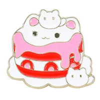 Cartoon Style Cute Streetwear Animal Cat Alloy Stamping Stoving Varnish Plating Unisex Cartoon Pinback Badge Brooches Collar Pin sku image 1