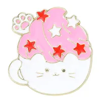Cartoon Style Cute Streetwear Animal Cat Alloy Stamping Stoving Varnish Plating Unisex Cartoon Pinback Badge Brooches Collar Pin sku image 5