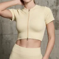 Fitness Sexy Classic Style Solid Color Nylon Spandex V Neck Active Tops Coat main image 4