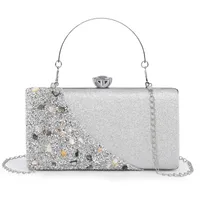 Explosions  New Rhinestone-encrusted Evening Bag High-grade Texture Evening Dress Clutch Bag Chain Shoulder Bag sku image 2