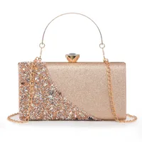 Explosions  New Rhinestone-encrusted Evening Bag High-grade Texture Evening Dress Clutch Bag Chain Shoulder Bag sku image 4