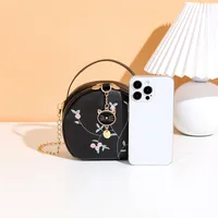Women's Printed Cat Head Small Round Bag Wholesale  Summer New Personality Shoulder Diagonal Change Small Bag main image 3