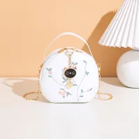 Women's Printed Cat Head Small Round Bag Wholesale  Summer New Personality Shoulder Diagonal Change Small Bag sku image 1