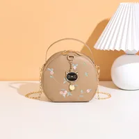 Women's Printed Cat Head Small Round Bag Wholesale  Summer New Personality Shoulder Diagonal Change Small Bag sku image 3