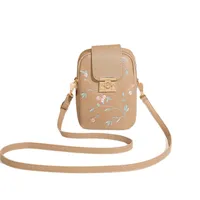 Women's Bag  Trendy Fashion Casual All-match Embroidered Lock Buckle Zipper Shoulder Vertical Mobile Phone Bag Crossbody Bag main image 4